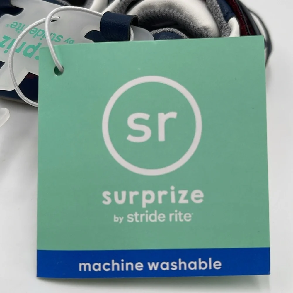 NWT Surprize by Stride Rite Infant Baby Boys Sneakers - Size 6-12M - White/Blue - Picture 8 of 11